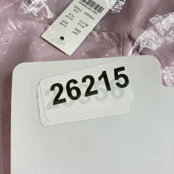 J.Crew Puff Sleeve Satin Back Crepe Top Women's XXS Petite Pink Keyhole Neckline - Picture 13 of 13